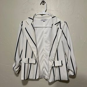 Black and White Striped Blazer